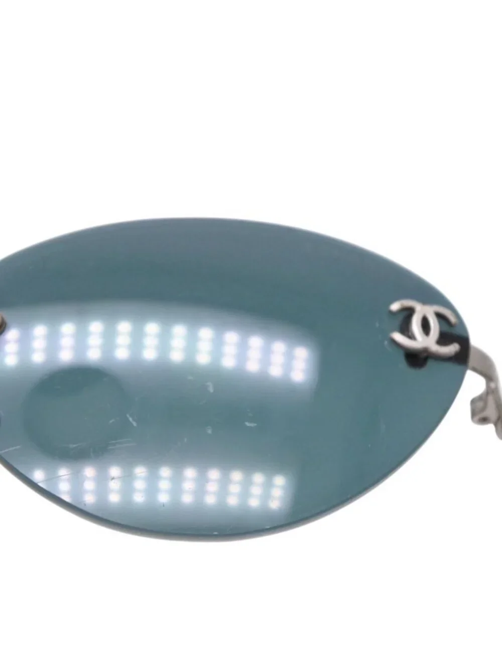 Chanel Rimless Sunglasses Eyewear CC Logo Silver